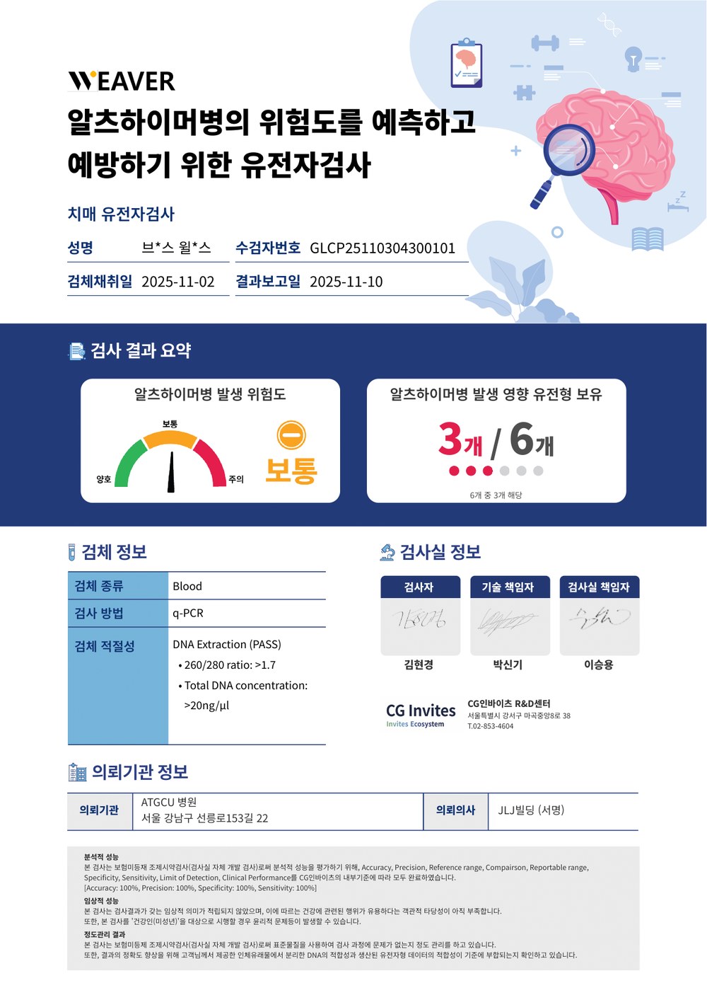 헬시메모리 결과 리포트 예시